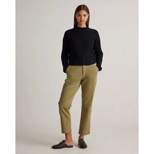 Quince Organic Stretch Cotton Twill Straight Leg Cropped Pants Size 4